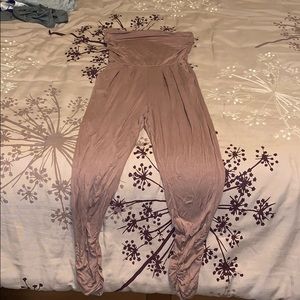 STRAPLESS TAUPE JUMPSUIT